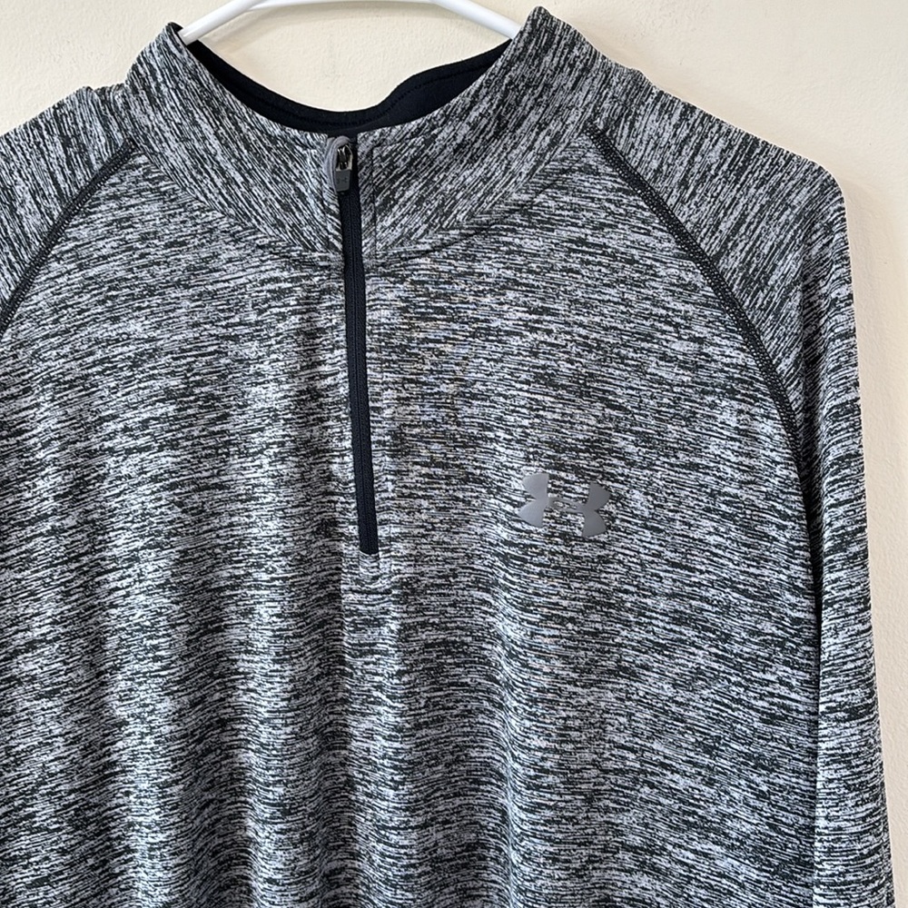 Under Armour Men’s Tech 1/2 Zip Long Sleeve Black Marled Size XL - Picture 4 of 8